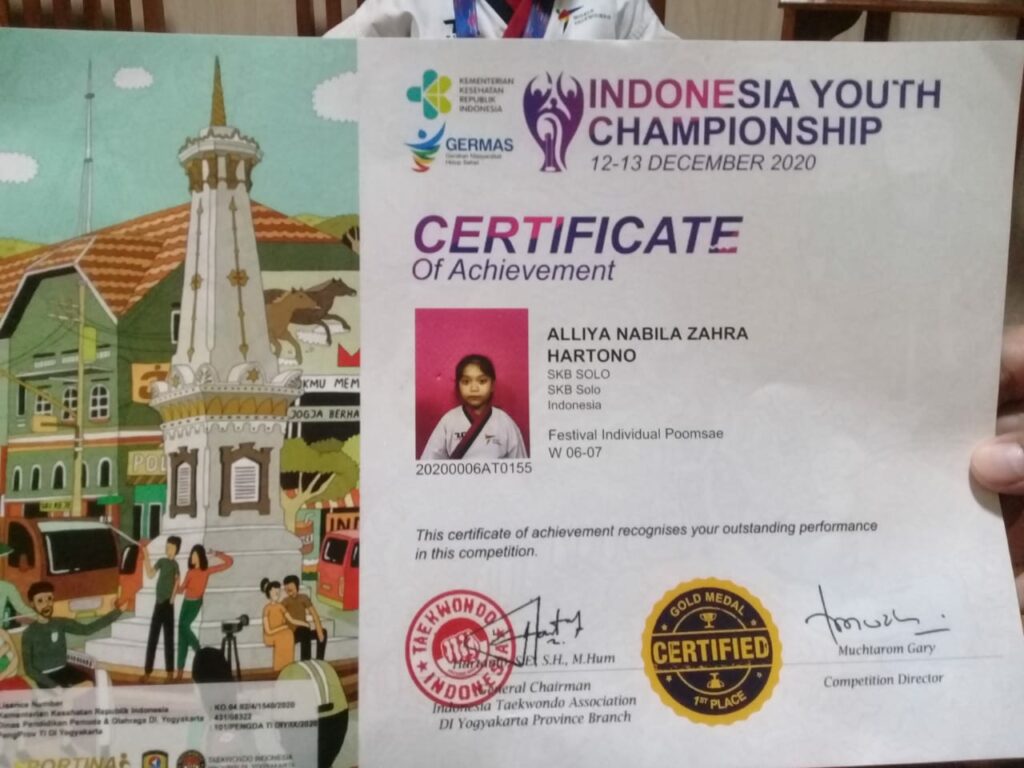 Alliya Atlet Cilik Taekwondo SDM 1 Ketelan Raih Juara Internasional