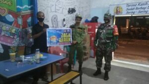 Kawal PPKM, Piket Koramil 05/Pasar Kliwon Laksanakan Patroli Malam