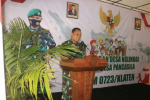 Letkol Inf Joni Eko Prasetyo SIP. Dandim 0723/Klaten, Pencanangan Desa Nglinggi sebagai Desa Berpancasila.