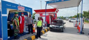 Babinsa Boyolali Turut Serta Amankan Arus Balik Di Rest Area