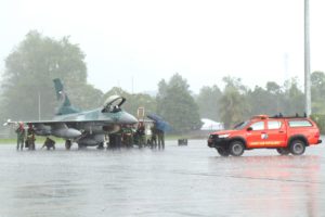 Latihan Pertahanan Udara, Pesawat tempur TNI AU F-16 Fighting Falcon Transit di Lanud Sri