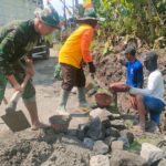 Sasaran Fisik Pembuatan Talud Mulai Dikebut Satgas TMMD Reguler Kodim 0735/Surakarta