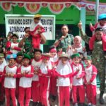 Gembiranya Anak-anak TK Gugus Anggrek Ikuti Outingclass Di Makoramil 14/Jatisrono