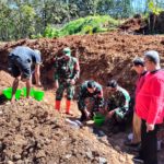 Peletakan Batu Pertama Oleh Danramil 14/Jatisrono, Tandai Pembangunan Talud Dimulai