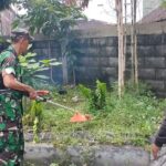 Babinsa Kelurahan Nusukan Pelopori Pelaksanaan Kerja Bakti Pembersihkan Lingkungan