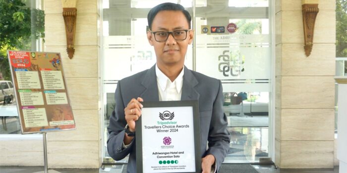 Adhiwangsa Hotel Solo mendapatkan penghargaan ‘Traveller Choice Awards Winner 2024’ dari Tripadvisor