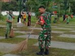 Kerja Bakti Dan Pembersihan Babinsa Keprabon Bersama Tim Saberling Menyasar Lapangan Pamedan Mangkunegaran