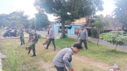 Gandeng Linmas Dan Masyarakat, Koramil 02/Banjarsari Laksanakan Kerja Bhakti Pembersihan Lingkungan