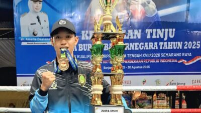 Babak Kualifikasi Tinju Porprov Jateng 2025 Banjarnegara : Atlet Bima Boxing Camp Sumbang Medali Emas Untuk Tim Solo.