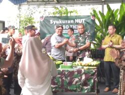 Koramil 06 Kartasura : TASYAKURAN HUT TNI 80 Tahun Sinergitas TNI, POLRI dan FORKOPIMCAM Kartasura Kompak Bersatu Memeriahkan Suasana.