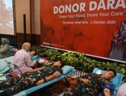 Kodim 0735/Surakarta Gelar Bakti-Teritorial Prima Donor Darah Dalam Rangka Memperingati HUT Ke-80 TNI Dan HUT Ke-75 Kodam IV/Diponegoro