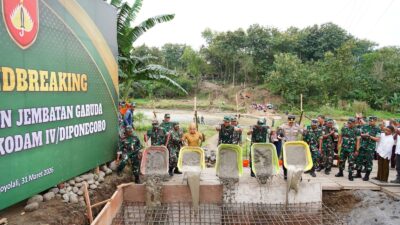Jembatan Garuda Desa Bolo Boyolali Mulai Dibangun, Pangdam IV Diponegoro Pimpin Groundbreaking