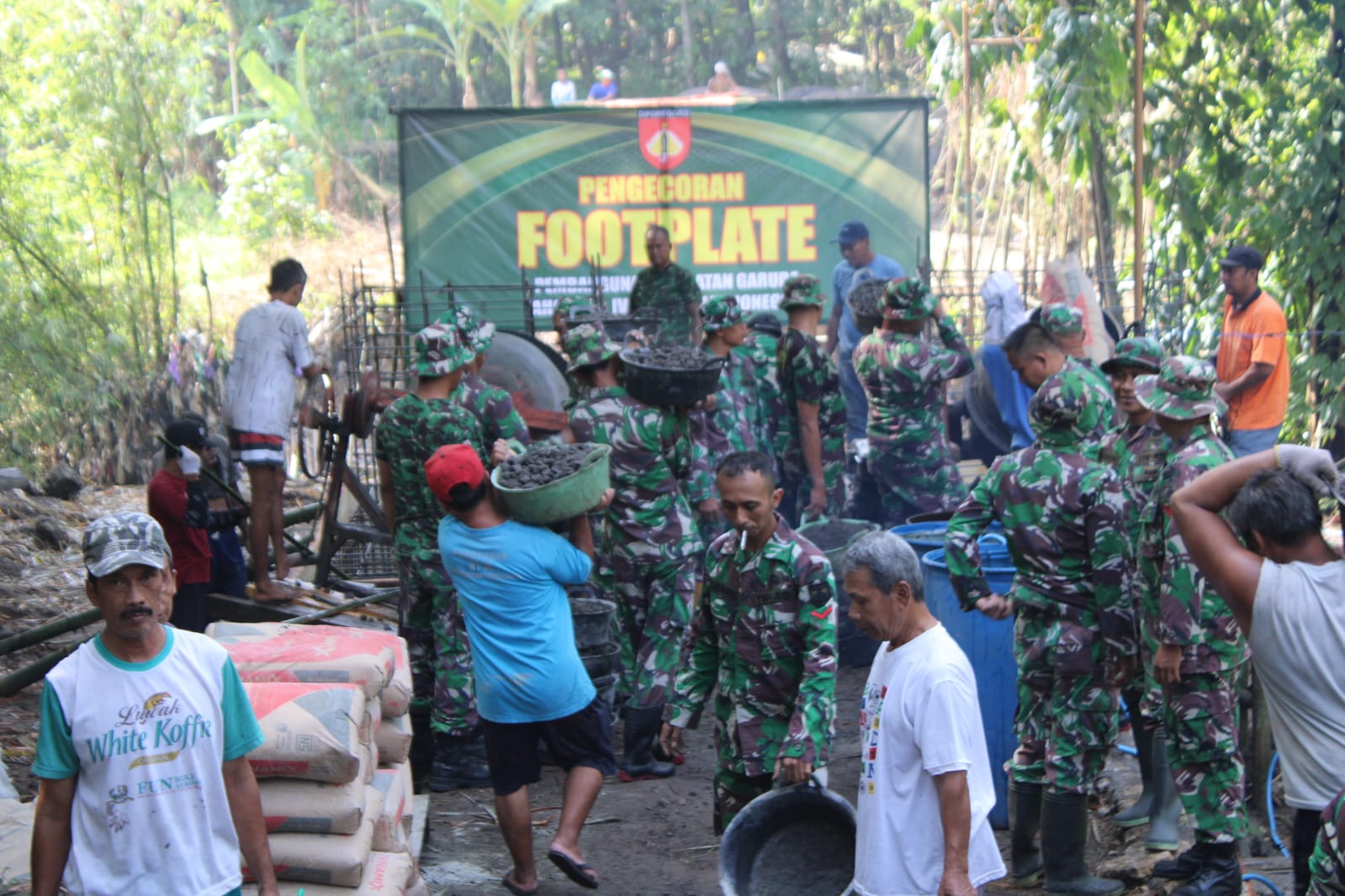 pembangunan jembatan garuda bantul oleh tni